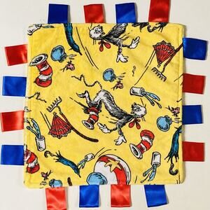 Taggie Cat in the Hat Dr. Seuss lovey Soft Security Blanket plush Baby Sleeping